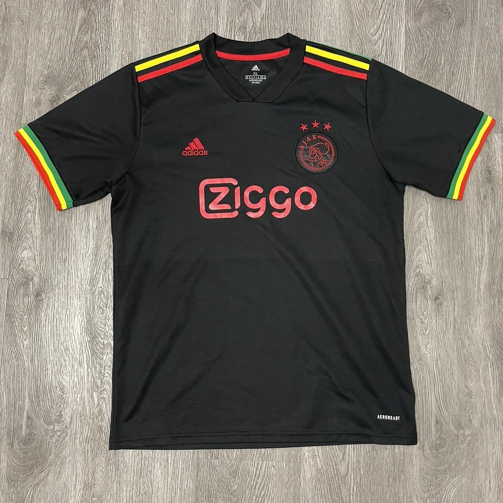 Adidas Jersey Men's X-Large Black Bob Marley Ajax Amsterdam 21/22 Rasta AFC